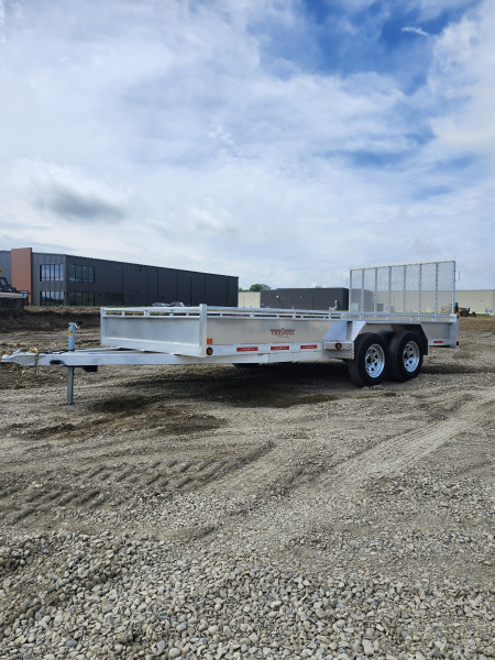 Silver 2026 Triumph 80X16 Aluminum Tandem Axle Utility Trailer