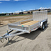 Silver 2026 Triumph 80X14 Aluminum Tandem Axle Sideload Utility Trailer