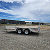 Silver 2026 Triumph 80x16 Aluminum Tandem Axle Sideload Utility Trailer
