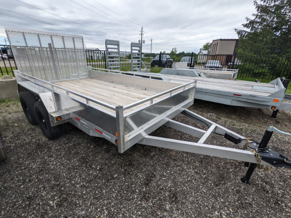 Silver 2026 Triumph 80X12 Aluminum Tandem Axle Utility Trailer